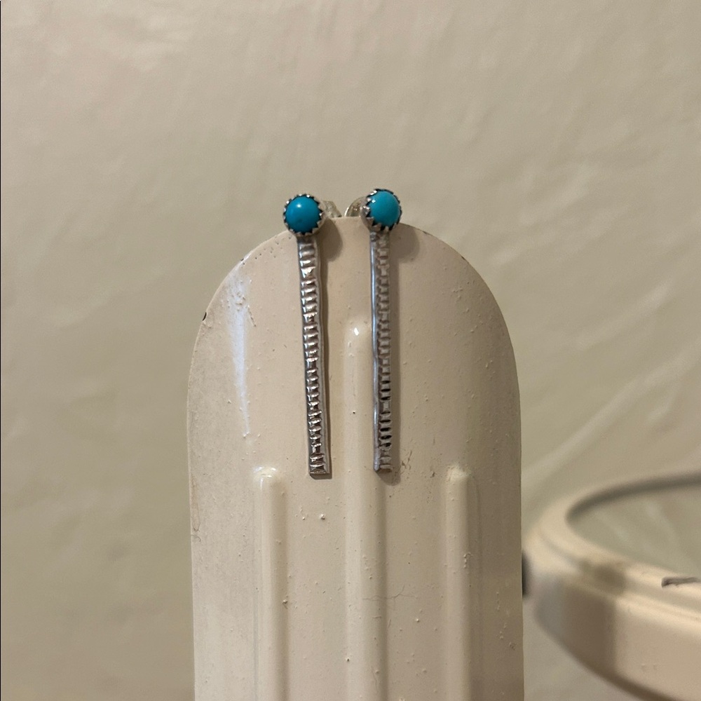 Silver and Turquoise Drop Earrings